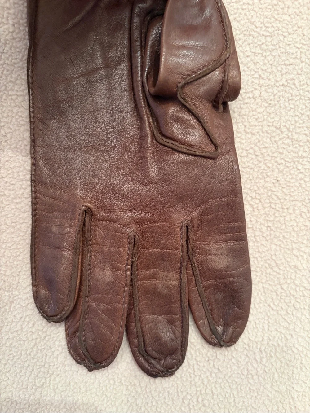 Alexette Brown Leather Driving Gloves
